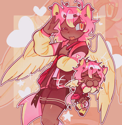 rendered half + chibi